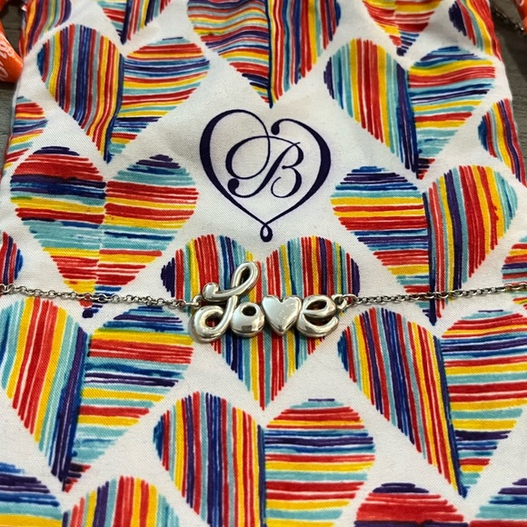 Brighton Love Letters Necklace in Silver - Picture 1 of 5